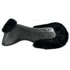 Horsena Regular Jumping Gel Pad with Rolled Edge Real Sheepskin - Black/Black- One Size