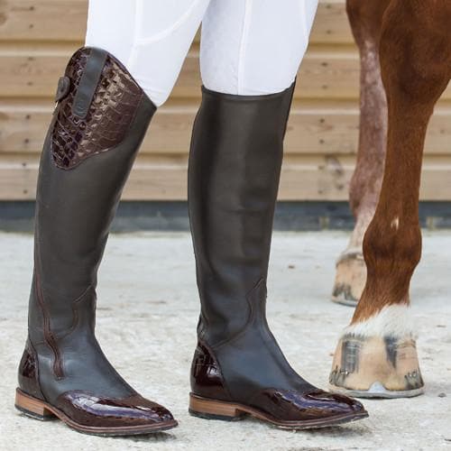 Bareback Footwear Milan Long Dress Riding Boots - Brown