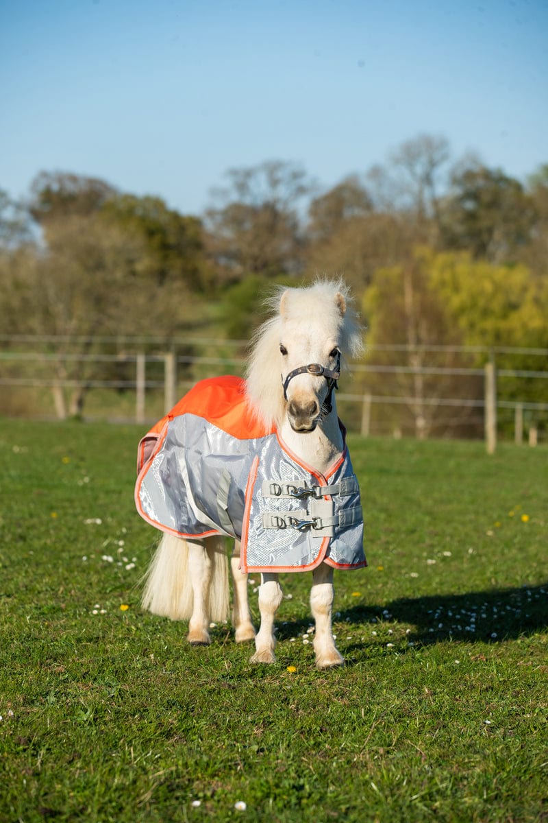 Swish Mini Fly Turnout Combination Rug - Orange/Grey