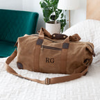 Monogrammed Luxury Waxed Canvas Holdall