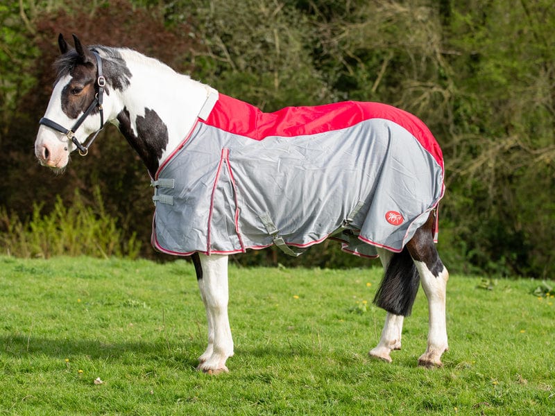 Swish Wide Fit Fly Turnout Combination Rug - Red (Mesh)