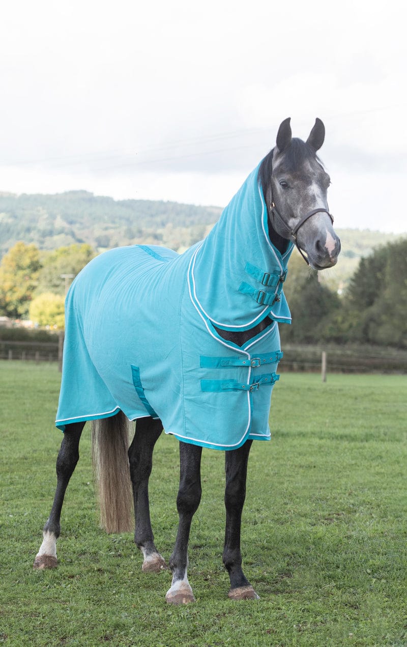 Swish Fleece Rug With Neck Cover - Turquoise