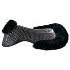 Horsena Regular Dressage Gel Pad with Rolled Edge Real Sheepskin - Black/Black- One Size