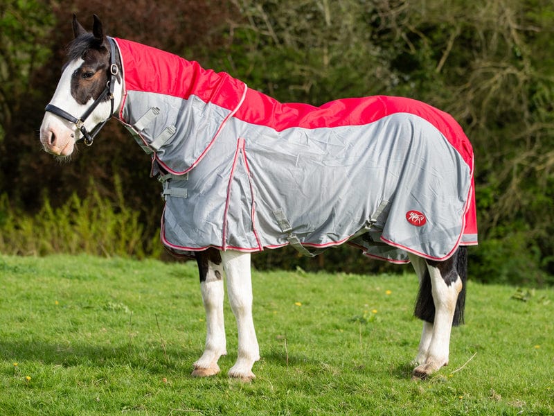 Swish Wide Fit Fly Turnout Combination Rug - Red (Mesh)
