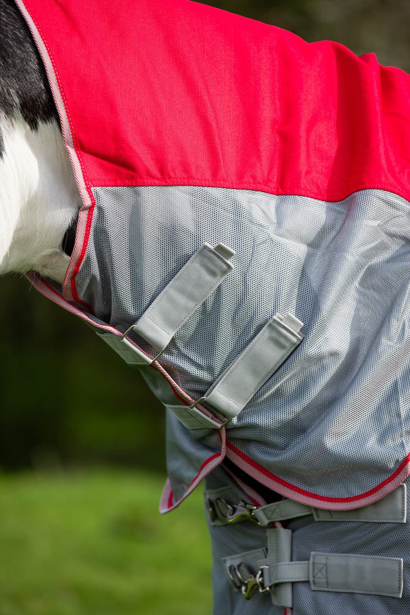Swish Wide Fit Fly Turnout Combination Rug - Red (Mesh)